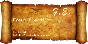 Freud Elemér névjegykártya
